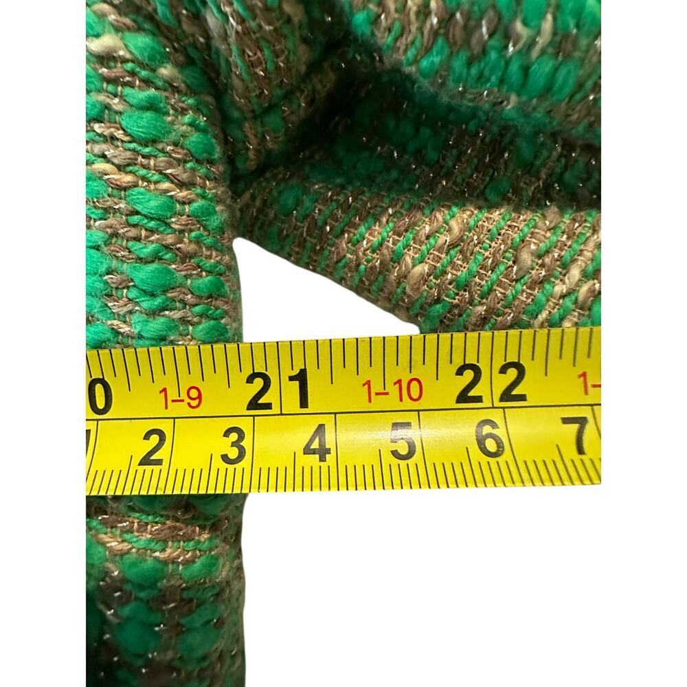Green XS LAGence Blazer Jacket Cotton Blend Unique Picnic Tweed Fall Work Luxury - Picture 9 of 11
